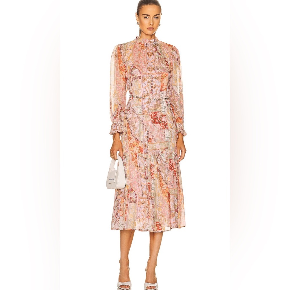 Zimmermann Kaleidoscope Tubular Midi-Dress w Matching slip US size 6 (1) No Belt
